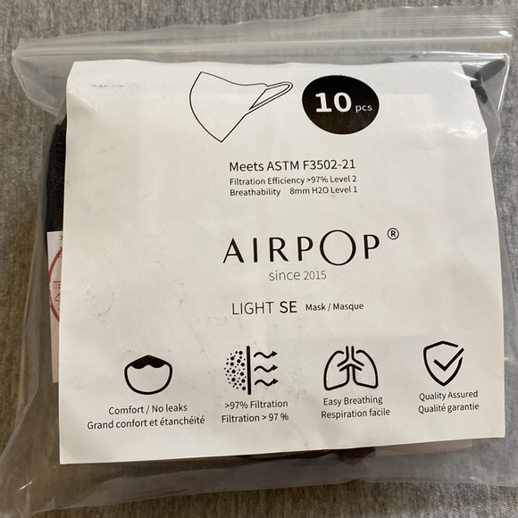 NWT 10 pcs AIRPOP Light SE Masks - Picture 4 of 6
